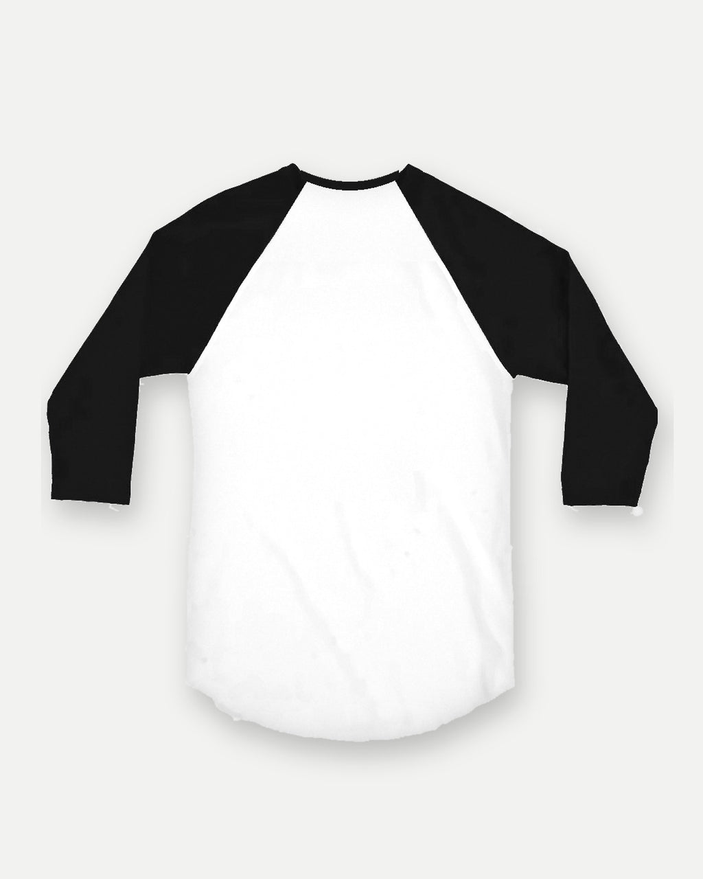 Raglan tee, black sleeves, back