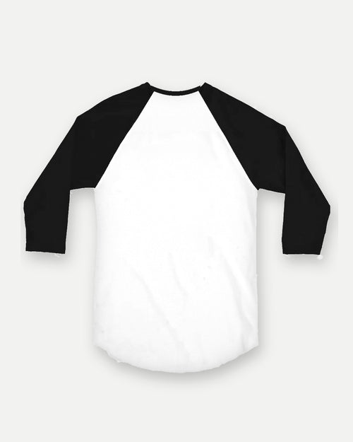 Raglan tee, black sleeves, back