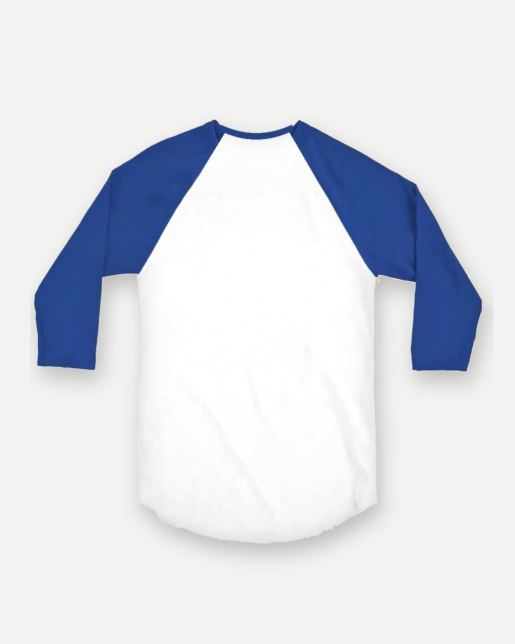 Raglan tee, blue sleeves, back