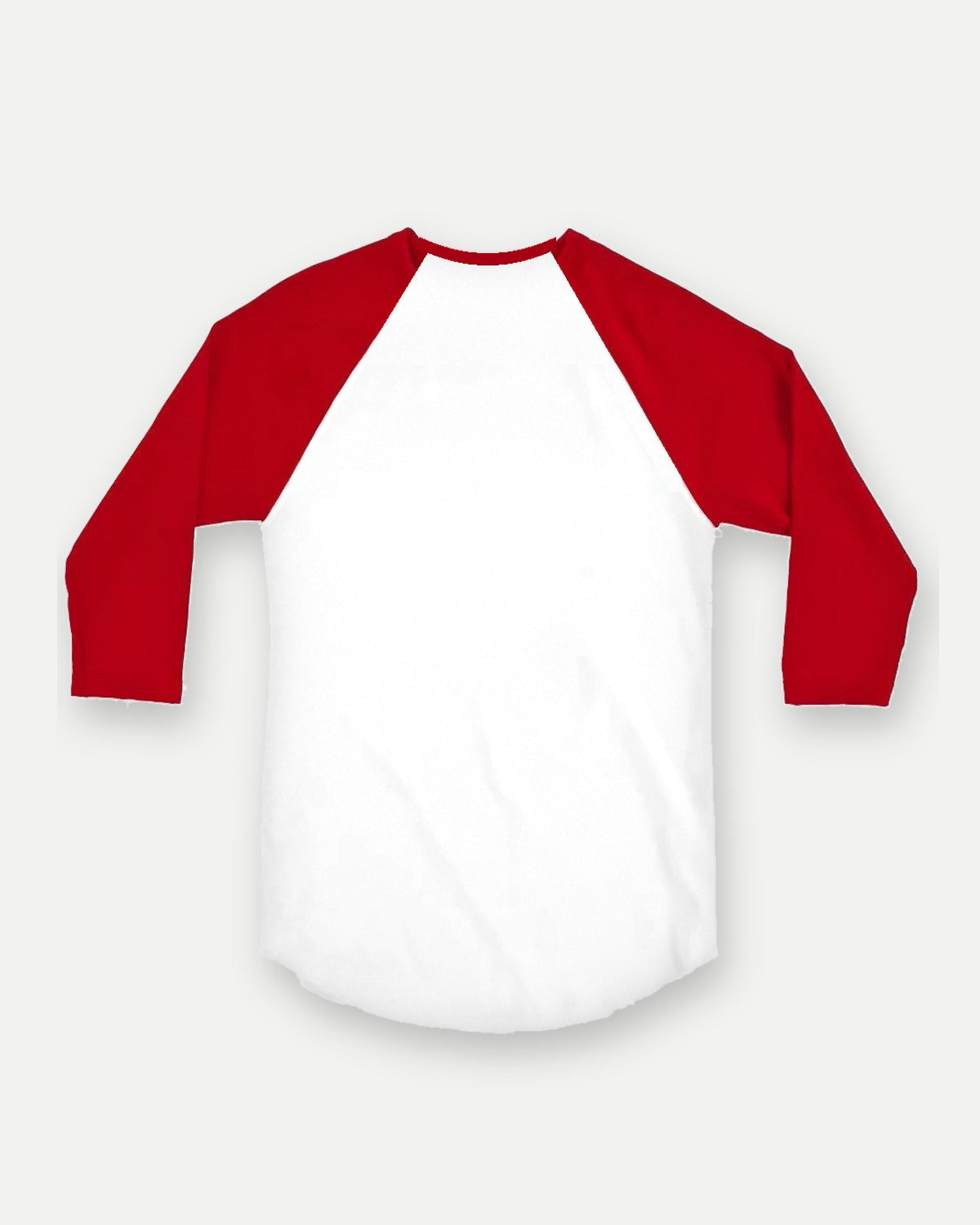 Raglan tee, red sleeves, back
